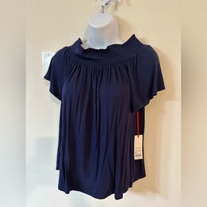 Elle Womens Navy Escape Off The Shoulder Top NWT Size Large